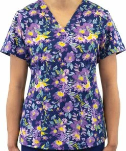 Maevn Uniforms Women's Nature's Calm Print Scrub Top