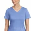 Maevn Uniforms Women's Mock Wrap Knit Panel Solid Scrub Top 2 Maevn Uniforms Women's Mock Wrap Knit Panel Solid Scrub Top -Cherokee Shop 1 mv 3701 650