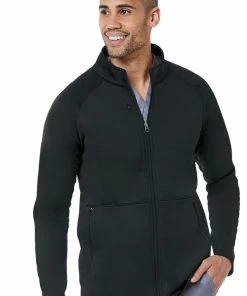 Maevn Uniforms Men's Raglan Sleeve Fleece Solid Scrub Jacket