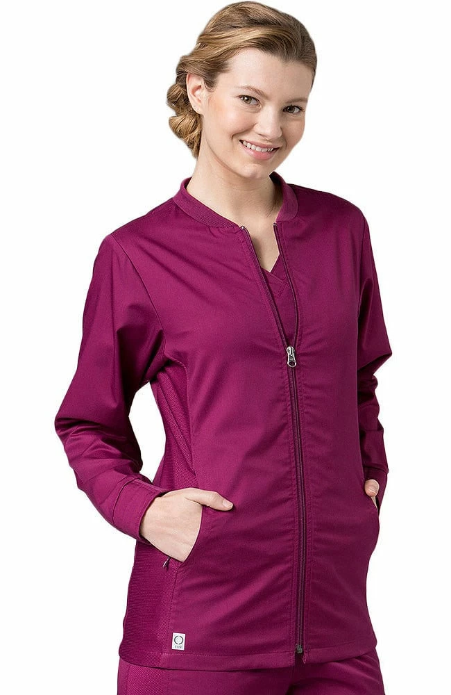 EON Women's COOLMAX Mesh Panel Solid Scrub Jacket 3 EON Women's COOLMAX Mesh Panel Solid Scrub Jacket
