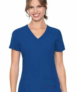 Med Couture Women's Refined V-Neck Solid Scrub Top
