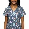 Med Couture Women's Vicky Cosmic Cuteness Print Scrub Top 1 Med Couture Women's Vicky Cosmic Cuteness Print Scrub Top -Cherokee Shop 1 pe 8564 printcmc 650
