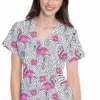 Med Couture Women's Vicky Flamingo Flock Print Top -Cherokee Shop 1 pe 8564 printfll 650