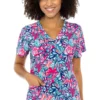 Med Couture Women's Vicky Floral Tropical Print Scrub Top -Cherokee Shop 1 pe 8564 printflt 650