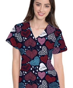 Med Couture Women's Vicky Heartstar Print Top