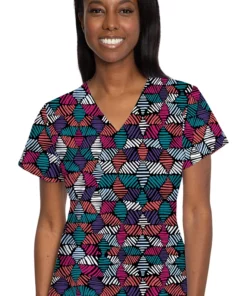 Med Couture Women's Vicky Modern Geo Print Top