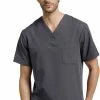 White Cross Men's V-Neck Chest Pocket Solid Scrub Top -Cherokee Shop 1 wc 2206 650