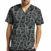 White Cross Clearance Men's River Stone Black Print Scrub Top -Cherokee Shop 1 wc 2263 printclearancersb 650