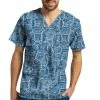 White Cross Clearance Men's River Stone Navy Print Scrub Top -Cherokee Shop 1 wc 2263 printclearancerst 650