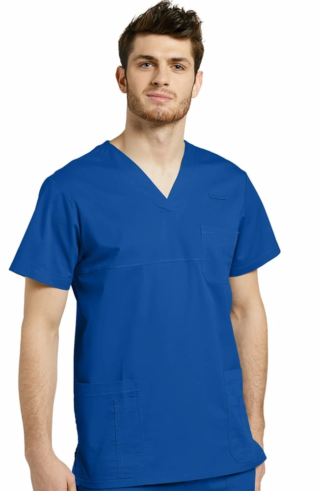 White Cross Clearance Men's V-Neck Yoke Solid Scrub Top 3 White Cross Clearance Men's V-Neck Yoke Solid Scrub Top