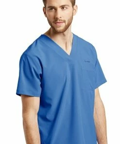 White Cross Men's V-Neck Solid Scrub Top