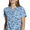 White Cross Clearance Women's Blue And Khaki Print Scrub Top -Cherokee Shop 1 wc 617 printclearancebkh 650