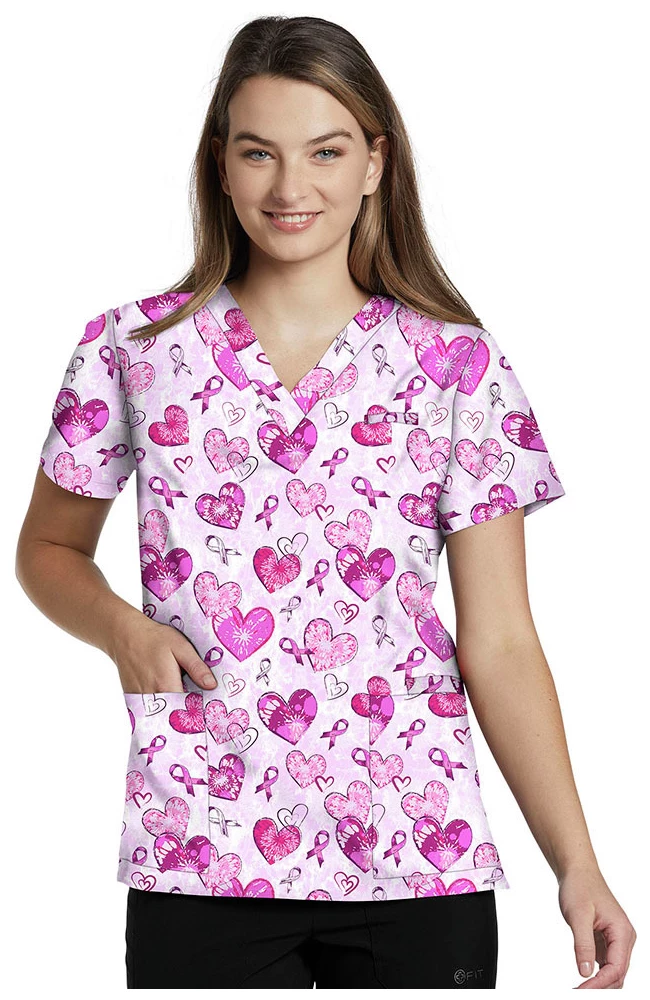 White Cross Clearance Women's Hopeful Promise Print Scrub Top 3 White Cross Clearance Women's Hopeful Promise Print Scrub Top
