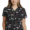 White Cross Clearance Women's Rosie's Pen Print Scrub Top -Cherokee Shop 1 wc 618 printclearancerop 650