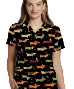 White Cross Clearance Women's Teckle Toques Print Scrub Top