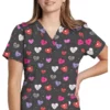 White Cross Women's V-Neck Puppy Love Print Scrub Top -Cherokee Shop 1 wc 618 printppl 650