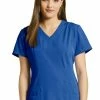 White Cross Women's Shaped V-Neck Solid Scrub Top With Pockets -Cherokee Shop 1 wc 659 650