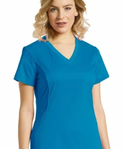 White Cross Clearance Women's V-Neck Stretch Side Solid Scrub Top