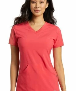 White Cross Women's V-Neck Kangaroo Pocket Solid Scrub Top