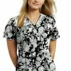 White Cross Clearance Women's Black Flowers Print Scrub Top 1 White Cross Clearance Women's Black Flowers Print Scrub Top -Cherokee Shop 1 wc 755 printclearanceblf 650