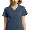 White Cross Women's Contrast Side Panel Solid Scrub Top -Cherokee Shop 1 wc 766c 650