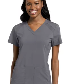 White Cross Women's V-Neck Solid Scrub Top