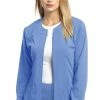 White Cross Women's Jewel Neck Zip Front Scrub Jacket -Cherokee Shop 1 wc 945 650