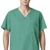 WonderWORK Clearance Men's V-Neck Solid Scrub Top -Cherokee Shop 1 wk 103 clearancesrg 650