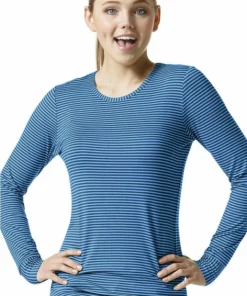 WonderWink Clearance Women's Silky Long Sleeve Colorful Print T-shirt