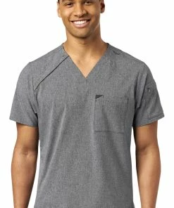 WonderWink Men's Angled Solid Scrub Top