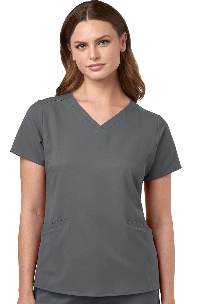 WonderWink Clearance Women's Contoured V-Neck Solid Scrub Top 3 WonderWink Clearance Women's Contoured V-Neck Solid Scrub Top