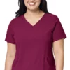 WonderWink Women's V-Neck 4 Pocket Solid Scrub Top