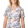 WonderWink Clearance Women's Been Spotted Print Scrub Top -Cherokee Shop 1 wk 6157 printclearancebsd 650