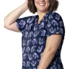 WonderWink Clearance Women's Enchanted Elephants Print Scrub Top