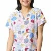 WonderWink Clearance Women's Petal Lined Print Scrub Top