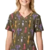 WonderWink Clearance Women's Safari Summer Print Scrub Top