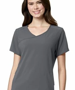 WonderWink Women's Mock Wrap Solid Scrub Top