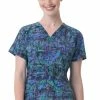Carhartt Clearance Women's Interwoven Print Scrub Top -Cherokee Shop 1 wk c12114 printclearanceitw 650