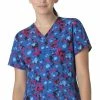 Carhartt Women's V-Neck Geo Blooms Print Scrub Top -Cherokee Shop 1 wk c12114 printgeb 650