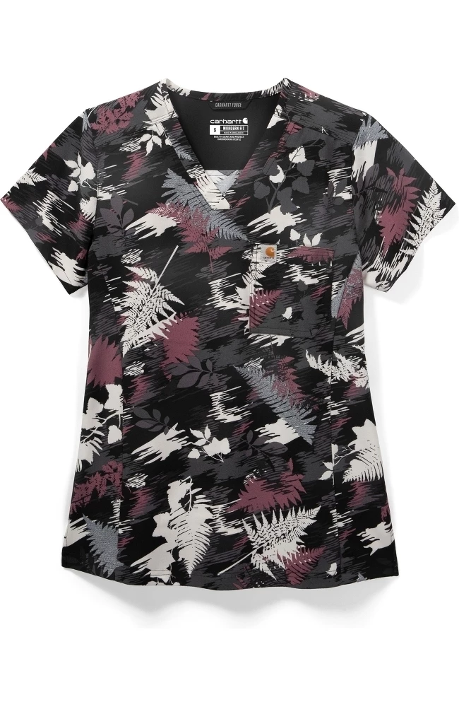 Carhartt Clearance Women's Tuck In Fall Foliage Print Scrub Top 3 Carhartt Clearance Women's Tuck In Fall Foliage Print Scrub Top