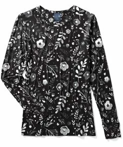 Zoe And Chloe Clearance Women's Moody Blossoms Print Underscrub T-Shirt