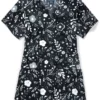 Zoe And Chloe Clearance Women's Notch Neck Moody Blossoms Print Scrub Top -Cherokee Shop 1 wk z16213 printclearancemdb 650