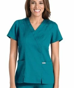 Grey's Anatomy Clearance Women's Wrap With Princess Seams Solid Scrub Top 5 Grey's Anatomy Clearance Women's Wrap With Princess Seams Solid Scrub Top -Cherokee Shop 2 bc 41101 clearance 650