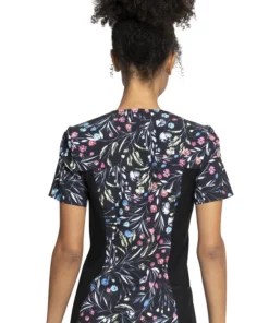 Cherokee Clearance Women's Knit Panel Breezy Buds Print Scrub Top -Cherokee Shop 2 ck ck636 printclearance 650 1