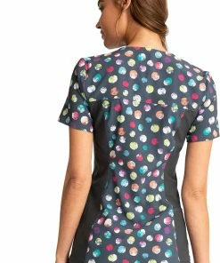 Cherokee Clearance Women's Playful Dots Print Scrub Top -Cherokee Shop 2 ck ck636 printclearance 650 2