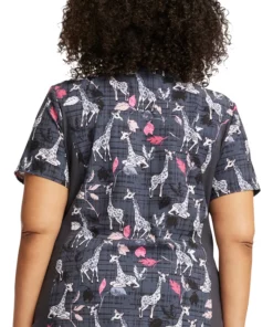 Cherokee Women's Giraffe-Ter My Love Print Scrub Top 8 Cherokee Women's Giraffe-Ter My Love Print Scrub Top -Cherokee Shop 2 ck ck641 print 650 1
