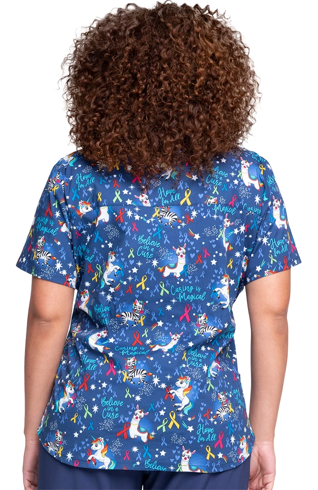 Cherokee Clearance Women's Magical Care Print Scrub Top 4 Cherokee Clearance Women's Magical Care Print Scrub Top - Image 2