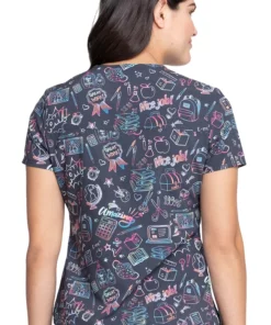 Cherokee Clearance Women's Tuckable Smart Stuff Print Scrub Top 7 Cherokee Clearance Women's Tuckable Smart Stuff Print Scrub Top -Cherokee Shop 2 ck ck664 printclearance 650