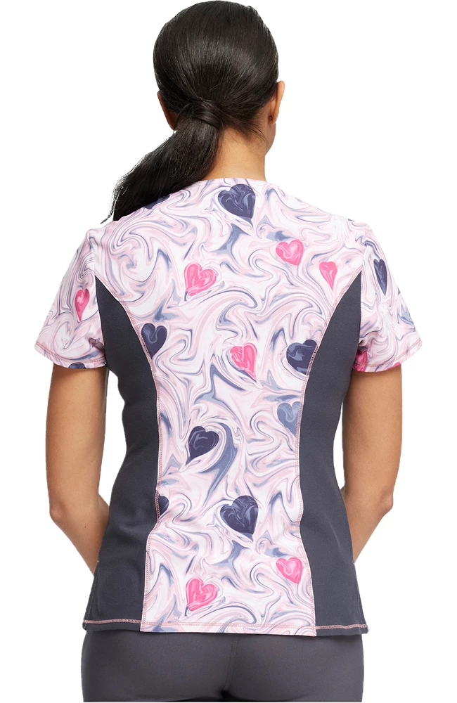 Cherokee Women's Loving Swirls Print Scrub Top 4 Cherokee Women's Loving Swirls Print Scrub Top - Image 2