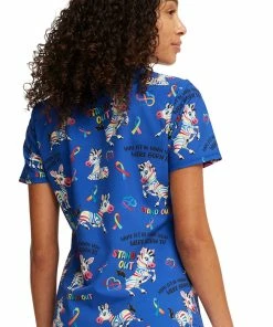 Cherokee Women's Born To Stand Out Print Scrub Top -Cherokee Shop 2 ck ck703 print 650 1